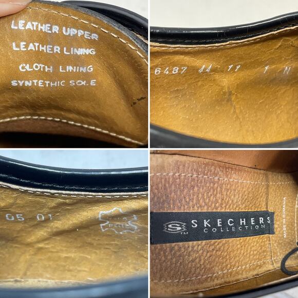 Skechers Black Leather Vintage Y2K Platform Oxfords Dress Shoes Mens 11 main image 9